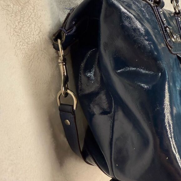 Coach Blue Patent Leather Satchel - Picture 4 of 9